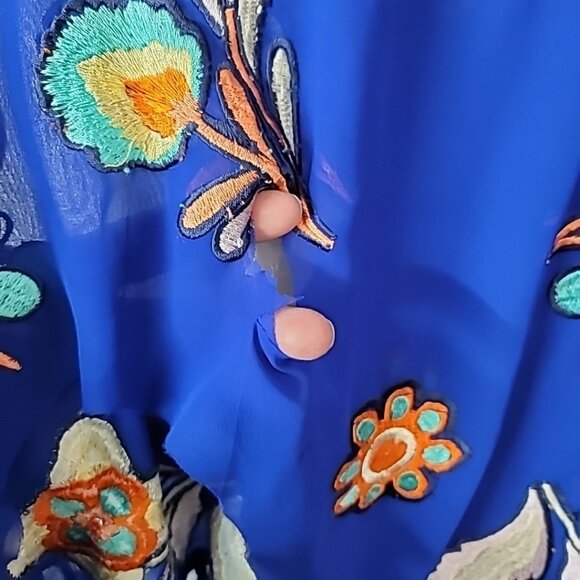 Zingara Women's Size 1 Floral Embroidered Blouse Tassels For Parts! Read - Picture 16 of 16